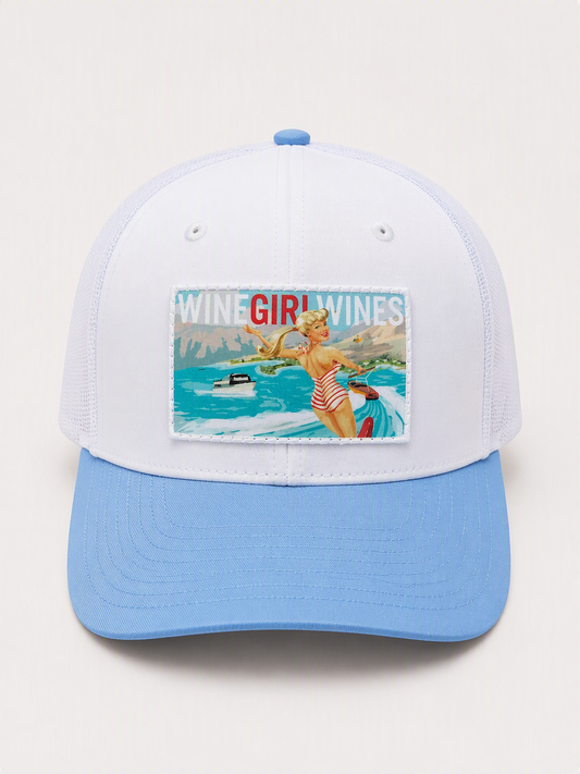 Chelan Water Ski Girl - White + Light Blue
